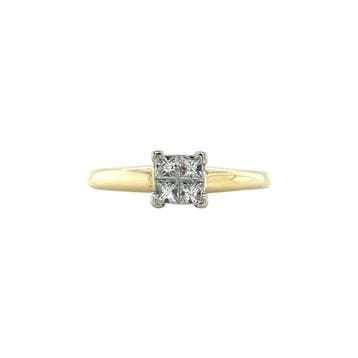Ring met diamant 9 karaat, Verzenden, Zo goed als nieuw