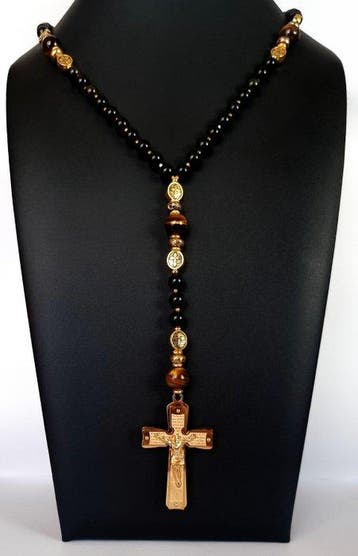 Tijgeroog, Obsidiaan en Pyriet – Rozenkrans – Heilige Kruis