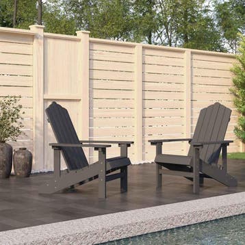 vidaXL Tuinstoelen 2 st Adirondack HDPE antracietkleurig, Verzenden, Nieuw