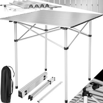 Aluminium campingklaptafel incl. tas 70x70x70 cm - grijs, Caravans en Kamperen, Verzenden, Nieuw