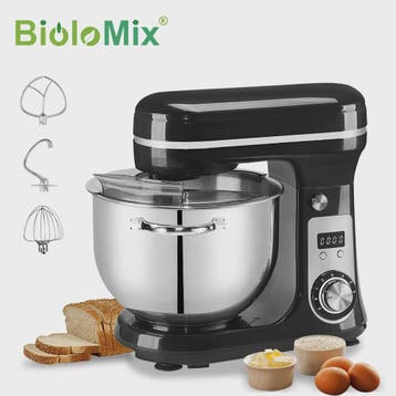 BioloMix Keukenmachine 1200W - 6L RVS Kom, Stille DC Motor,, Verzenden, Nieuw