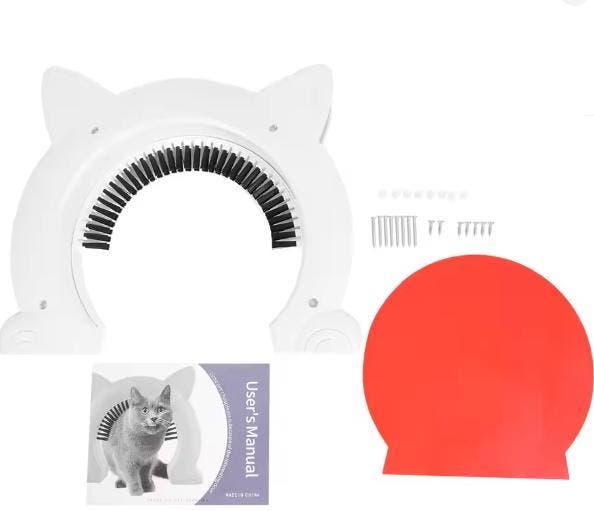 Grote kattendeur met borstel – Geschikt voor zware katten, Dieren en Toebehoren, Katten-accessoires, Nieuw, Verzenden