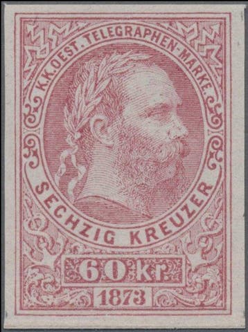 Oostenrijk 1873 - Telegraaf : 60 Kreuzer Keizer Franz, Gestempeld