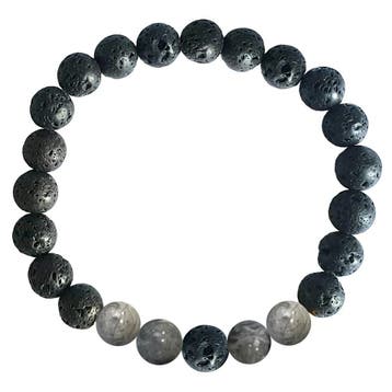 Fako Bijoux - Buddha Armband - Prehniet Kwartet - Lavasteen, Verzenden, Nieuw