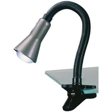 LED Klemlamp - Trion Fexy - E14 Fitting - Glans Grijs -, Huis en Inrichting, Lampen | Tafellampen, Ophalen of Verzenden, Nieuw