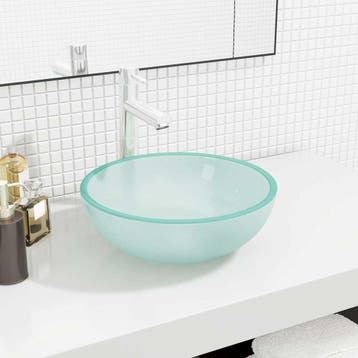 vidaXL Wasbak 35x12 cm gehard glas mat, Verzenden, Nieuw