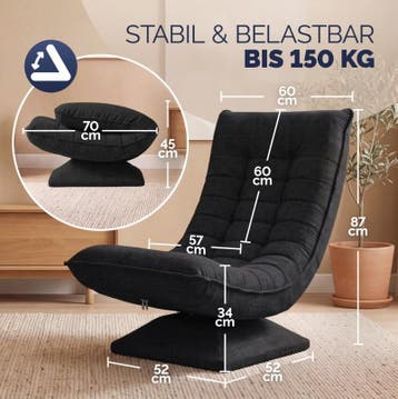 Fauteuil Aberdeen zwart cordstof, 5-standen verstelbaar,..., Verzenden, Nieuw