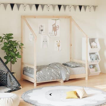 vidaXL Kinderbedframe 70x140 cm massief grenenhout, Kinderen en Baby's, Kinderkamer | Bedden, Verzenden, Nieuw