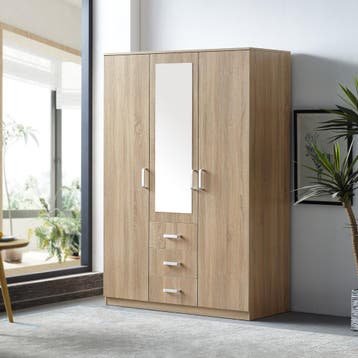 [en.casa] Kledingkast Bodolz 176x120x52 cm met 3 lades Sonom, Verzenden, Nieuw