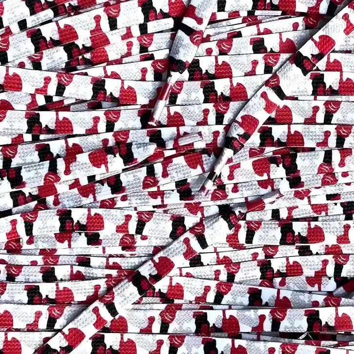 Bape veters - Wit Rood • 120  cm x 8 mm, Kleding | Heren, Schoenen, Ophalen of Verzenden