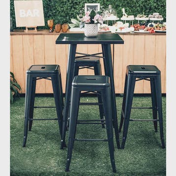 Set van 4 Industriële Barkrukken Metaal Zwart - 76cm Hoog, Huis en Inrichting, Verzenden, Nieuw