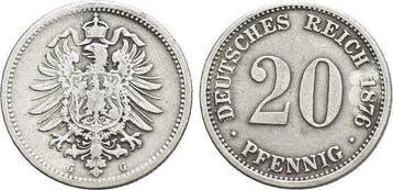 20 Pfennig 1876 G duitses Reich, Verzenden
