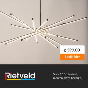 Rietveld-Hanglampen-Zwart-Kunststof, Metaal, Aluminium, Verzenden, Nieuw