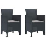 vidaXL Tuinstoel 2 pcs Antraciet 53 x 49 x 85 cm, Verzenden, Nieuw