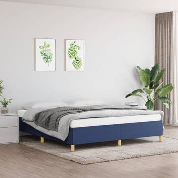 vidaXL Boxspring bed stof blauw 160x200 cm, 200 cm, Stof, 160 cm, Verzenden