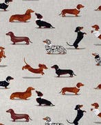 Katoen/Polyester Teckels Wit, Nieuw, Wit