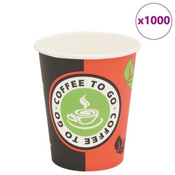 vidaXL Wegwerp koffiebekers papier 240 ml (8 oz) 1000 st, Verzenden, Nieuw