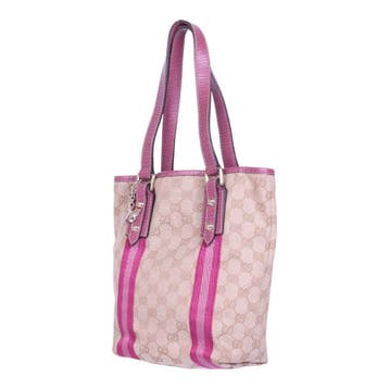 Gucci Jolicoeur Tote GG Canvas Roze met Vlinderbedel, Verzenden, Zo goed als nieuw