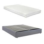 Tweepersoonsbed Nola met matras linnen 200x160 cm grijs [en., Verzenden, Nieuw