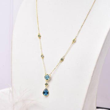 Zonder minimumprijs - Halsketting Zilver - Topaz -, Sieraden, Tassen en Uiterlijk, Kettingen, Nieuw