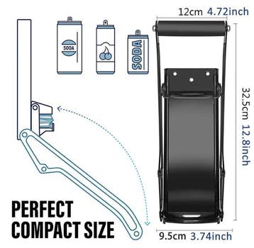 Metalen Blikjesbreker 16oz Wand Blikpers met Flesopener, Verzenden, Nieuw