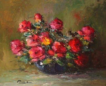 Rafael Aracil Ruescas (1930-2022) - Bodegón de rosas