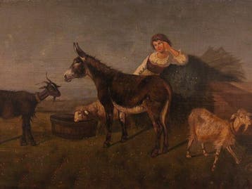 Escuela Impresionista Europea (XIX) - Pastora y sus cabras