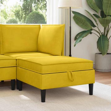vidaXL Sofa Kruk met Opslag Geel Fluweel, Verzenden, Nieuw, Stof, Minder dan 150 cm