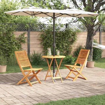 vidaXL Vouw Bistro Set 3 st Bruin Massief Acaciahout, Verzenden, Nieuw, 3 zitplaatsen
