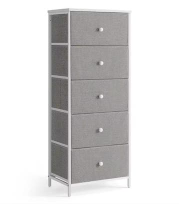 Smal Dressoir met 5Stoffen Lades–Metalen Frame en Houten Top, Verzenden, Nieuw in verpakking