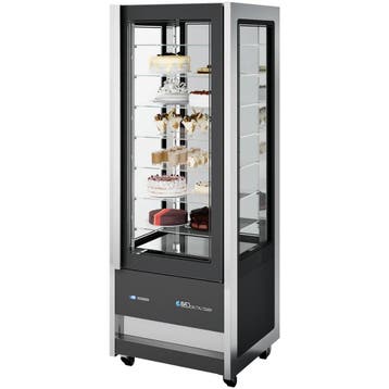 Koel-/Vriesvitrine | CRISTAL TOWER | 565L | RVS/Zwart |, Verzenden, Nieuw in verpakking