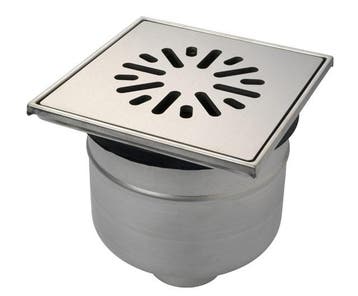 Vloerput | 200  x 200 mm | RVS 304 | verticale aansluitin..., Verzenden, Nieuw in verpakking