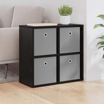 vidaXL Dressoir Zwart Eiken 59,5 x 27 x 57 cm, Huis en Inrichting, Kasten | Dressoirs, Verzenden, Nieuw, 50 tot 100 cm, 25 tot 50 cm