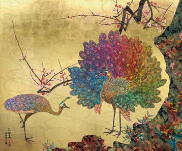 Takashi Murakami (1962) - Peacock and Hollyhock Folding