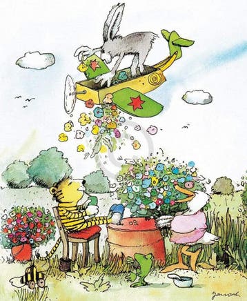 Kunstdruk Janosch - Blumenregen 48x58cm, Verzenden, Nieuw