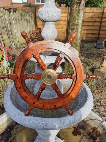 Maritieme objecten - Hout- Houten stuurwiel
