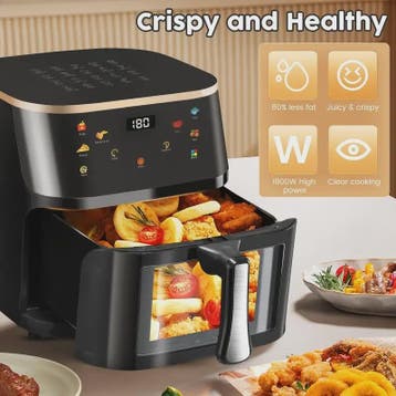 Grote Airfryer 10L met Glazen Venster - Gezond Frituren en K, Verzenden, Nieuw