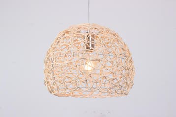 Hanglamp Hout Rond Houtkleur 35 cm - Madera Carpe, Huis en Inrichting, Lampen | Hanglampen, Ophalen of Verzenden, Nieuw, Overige materialen