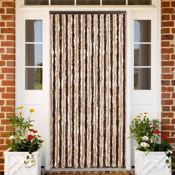 vidaXL Vliegengordijn 100x230 cm chenille beige en, Verzenden, Nieuw, Beige