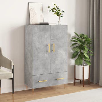 vidaXL buffetkast 69,5x31x115 cm bewerkt hout betongrijs, Huis en Inrichting, Kasten | Buffetkasten, Verzenden, 100 tot 150 cm