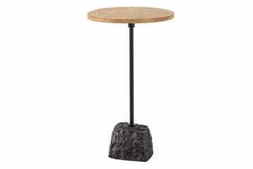 Ronde bijzettafel TRAYFUL 55cm Natuurlijk Mango Hout Massief, Ophalen of Verzenden, Nieuw
