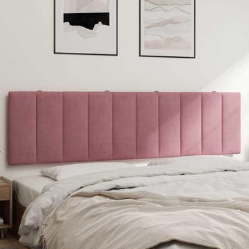 vidaXL Hoofdbordkussen Hanko 180 cm fluweel roze, Verzenden, Nieuw, Stof