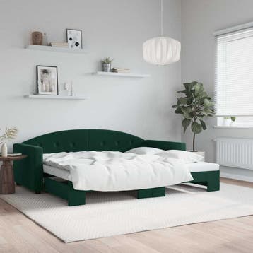 vidaXL Slaapbank met onderschuifbed 90x200 cm fluweel, 90 cm, Eenpersoons, Verzenden, Nieuw