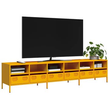 vidaXL Tv-meubel 202x39x43,5 cm koudgewalst staal, Huis en Inrichting, Minder dan 50 cm, Verzenden, Nieuw, Minder dan 100 cm