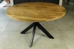 Eettafel rond mango naturel NIEUW 100/110/120/130/140/150cm, Huis en Inrichting, Tafels | Eettafels, Ophalen, Rond, Nieuw, Overige houtsoorten