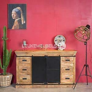 Mangohouten dressoir Emma, leverbaar in meerdere maten., Huis en Inrichting, 100 tot 150 cm, Overige materialen, Nieuw, Ophalen of Verzenden