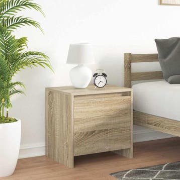 vidaXL Nachtkastjes 2 st 45x34x44,5 cm bewerkt hout sonoma, Huis en Inrichting, Minder dan 45 cm, Verzenden, Nieuw, Minder dan 55 cm
