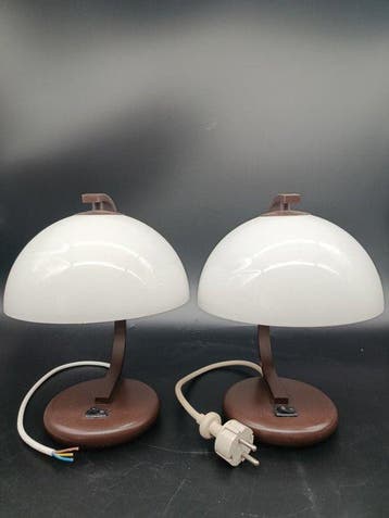 Lamp (2) - Retro paddenstoellampenset – vintage