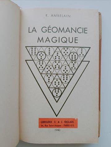 R. Ambelain - La Géomancie magique - 1940