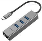 DrPhone RJ2 - USB Type-C  to Gigabit Ethernet Adapter - Plug, Computers en Software, Verzenden, Nieuw
